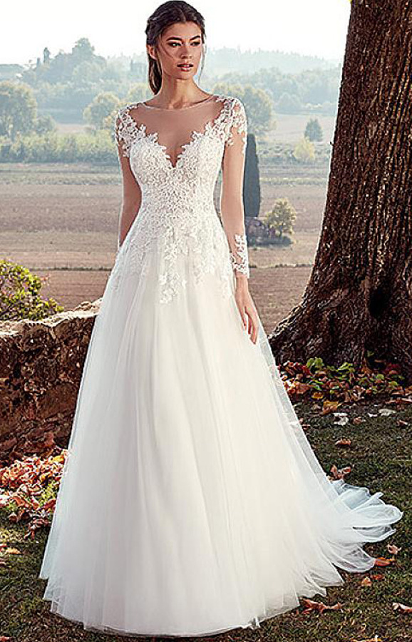 Wedding Dress Lace Bridal Gowns V Neck Plus Size Beach Party Wedding Gowns